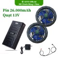 Bộ phụ kiện KITO Nhật Bản Chính Hãng Pin 26.000mAh, Quạt 13V không chổi than, BH đổi mới 1 Năm
